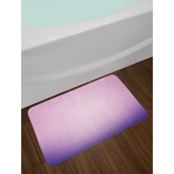 East Urban Home Lavender Bath Mat, Pink and Purple Ombre Print Modern